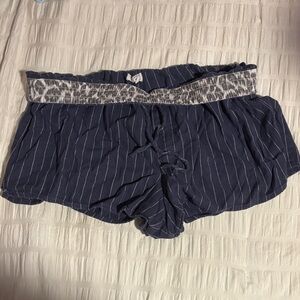 Aerie Navy and Gray Striped Women's Pajama Shorts